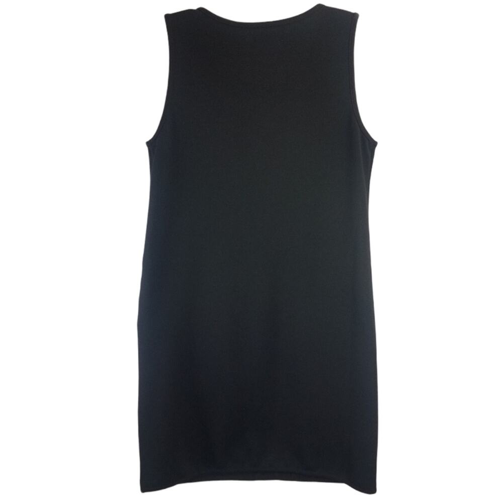 Vivienne Tam Black Knit Sheath Dress Small Sleeveless Zipper Accent Edgy Design - Picture 8 of 12